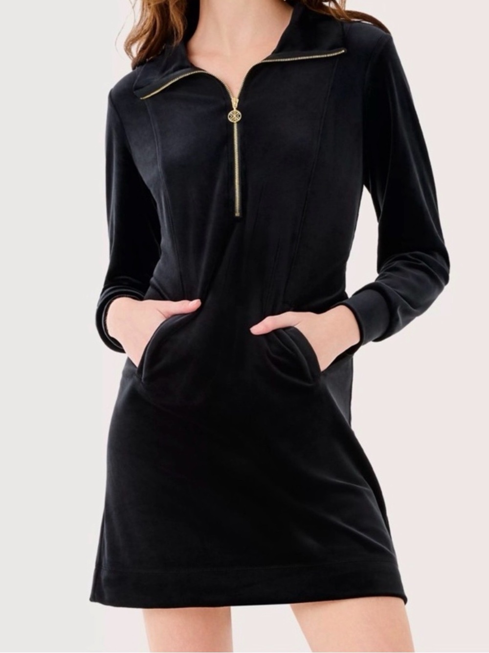 NWT Lilly Pulitzer XL Eleni Velour Dress “Noir” ✨Retail💲148